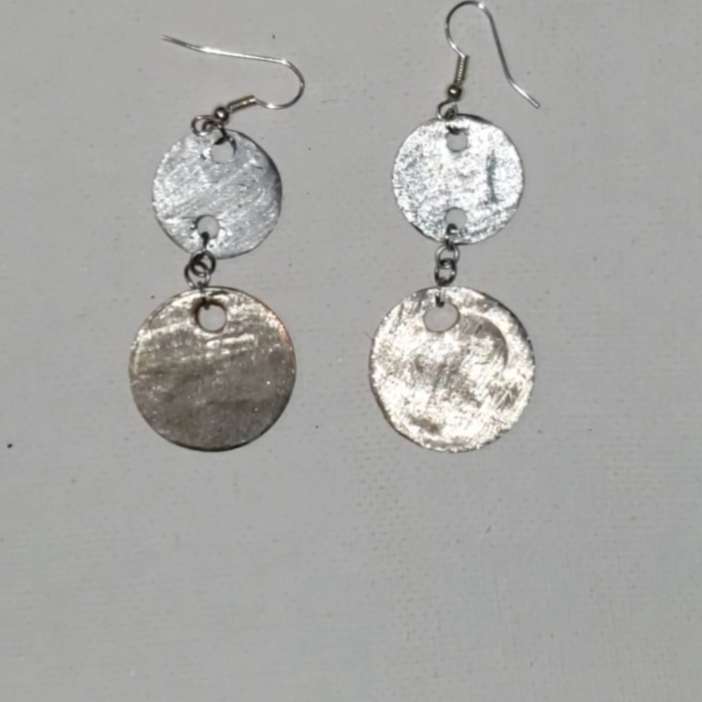 Beautiful silver coin Dangling Earrings